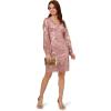 Adrianna Papell Womens Sequin Surplice Midi Dress(Dusty Rose)