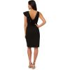 Adrianna Papell Womens Short Ruffle Crepe Dress(Black)