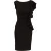 Adrianna Papell Womens Short Ruffle Crepe Dress(Black)
