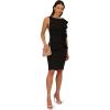 Adrianna Papell Womens Short Ruffle Crepe Dress(Black)