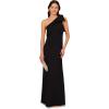 Adrianna Papell Womens Stretch Crepe Long Dress(Black)