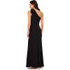 Adrianna Papell Womens Stretch Crepe Long Dress(Black)