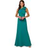 Adrianna Papell Womens Stretch Crepe Long Dress(Tempo Teal)