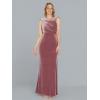 Adrianna Papell Womens Velvet Mermaid Gown(Antique Rose)