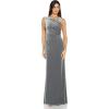 Adrianna Papell Womens Velvet Mermaid Gown(Silver)