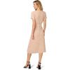 Adrianna Papell Women’s Waffle Textured Fit and Flare Midi Sweater with Mock Pockets(Champagne Blush)