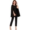 Adrianna Papell womens Knit Crepe Cape Jumpsuit(Black)