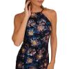 Adrianna Papell Halter Neck Sequin Floral Gown