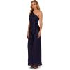 Adrianna Papell One Shoulder Metallic Draped Column Gown