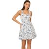 Adrianna Papell Women’s Baby Shower Brunch Day to Dinner Vacation Weekend Dress(Ivory/Blue Multi)