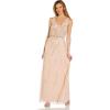 Adrianna Papell Women’s Beaded Blouson Dress(Blush)