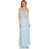 Adrianna Papell Womens Beaded Blouson Dress(Elegant Sky)