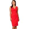 Adrianna Papell Women’s Crepe Draped Overlay Dress(Red Crush)