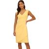 Adrianna Papell Women’s Crepe Draped Overlay Dress(Warm Sun)
