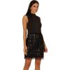 Adrianna Papell Women’s Fringe Sequin Mini Dress(Black)