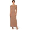 Adrianna Papell Womens Off Shoulder Long Dress(Taupe)