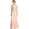 Adrianna Papell Womens One Shoulder Beaded Dress(Blush)