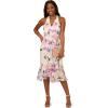 Adrianna Papell Women’s Printed High-Low Dress(Ivory Pink Multi)