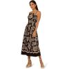 Adrianna Papell Womens Printed Midi Dress(Black/Ivory)