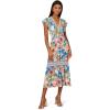 Adrianna Papell Womens Printed Midi Dress(Blue/Green Multi)