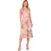 Adrianna Papell Womens Printed Midi Dress(Blush Multi)