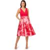 Adrianna Papell Womens Printed Midi Dress(Pink/Red Multi)