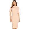 Adrianna Papell Womens Roll Neck Sheath with V Back(Blush)