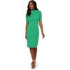 Adrianna Papell Womens Roll Neck Sheath with V Back(Botanic Green)