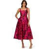 Adrianna Papell Womens Rose Jacquard Ankle Dress(Pink Multi)