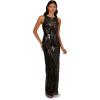 Adrianna Papell Women’s Sequin Halter Gown(Black/Gunmetal)