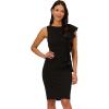 Adrianna Papell Womens Short Ruffle Crepe Dress(Black)