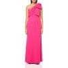 Adrianna Papell Womens Stretch Crepe Long Dress(Hot Pink)