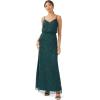 Adrianna Papell womens Beaded Tank Blouson Gown(Dusty Emerald)