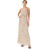 Adrianna Papell womens Beaded Tank Blouson Gown(Nude)