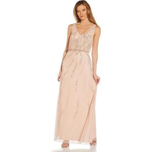 Adrianna Papell Women’s Beaded Blouson Dress(Blush)