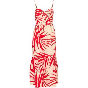 Adrianna Papell Womens Printed Midi Dress(Red/Ivory)