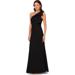 Adrianna Papell Womens Stretch Crepe Long Dress(Black)