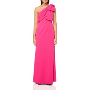 Adrianna Papell Womens Stretch Crepe Long Dress(Hot Pink)