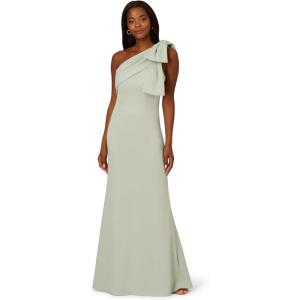 Adrianna Papell Womens Stretch Crepe Long Dress(Icy Sage)