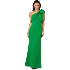 Adrianna Papell Womens Stretch Crepe Long Dress(Palm Leaf)