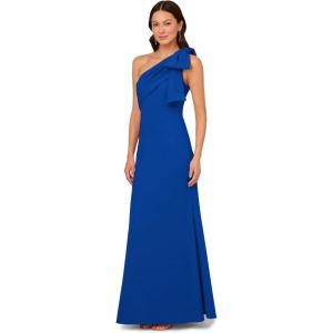 Adrianna Papell Womens Stretch Crepe Long Dress(Violet Cobalt)