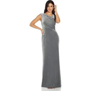 Adrianna Papell Womens Velvet Mermaid Gown(Silver)