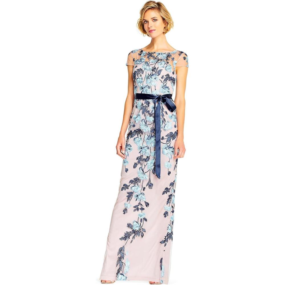 imageAdrianna Papell Womens Cascading Floral Colmn GwnMidnight MultiNude