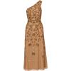 Adrianna Papell Womens Beaded Ankle Length Dress(Copper)