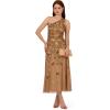 Adrianna Papell Womens Beaded Ankle Length Dress(Copper)