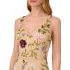 Adrianna Papell Womens Beaded Ankle Length Dress(Light Champagne)