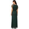 Adrianna Papell Women’s Beaded Blouson Long Dress, Dusty Emerald