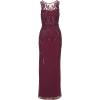 Adrianna Papell Womens Beaded Column Long Dress(Cassis)
