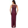 Adrianna Papell Womens Beaded Column Long Dress(Cassis)