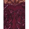 Adrianna Papell Womens Beaded Column Long Dress(Cassis)